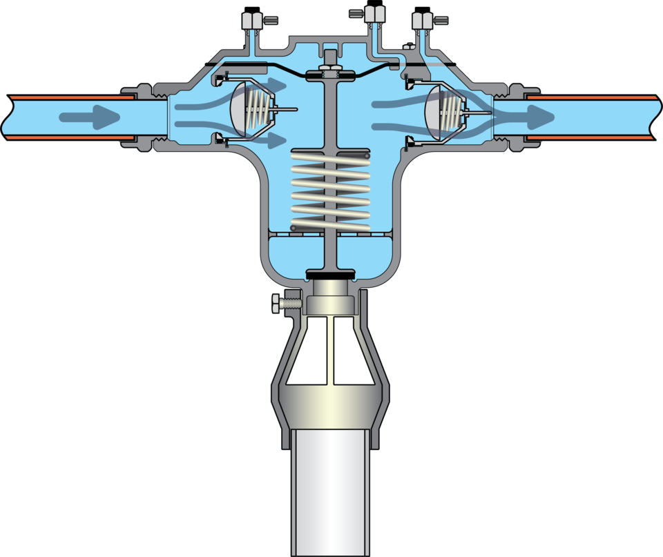 RPZ valve in operation